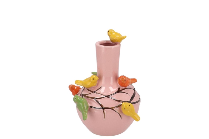 <h4>Bird Vase Light Pink Tube 16x17cm Nm</h4>