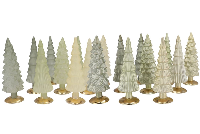 Twinkle Nordic Green Mix Glass Tree Matt Ass 10x35cm