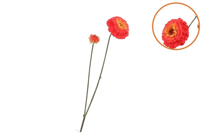 Silk Zinnia Red 54cm