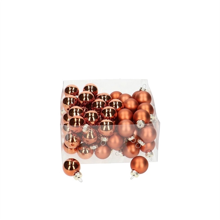 <h4>Christmas bauble Ball/cap  25mm combi x72</h4>