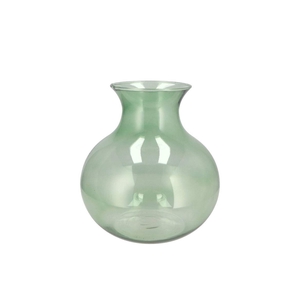 Mira Green Glass Cone Neck Sphere Vase 20x20x21cm