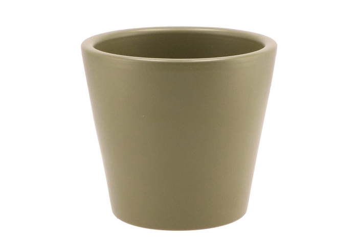 <h4>Vinci Army Green Container Pot 15x13cm</h4>