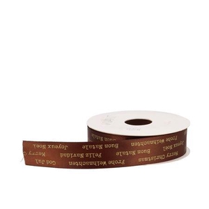 Ribbon Festive Dark Brown 15mx25mm Nm