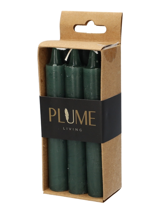 <h4>DF11-731277200 - Set/6 Dinner candle Lucian d2.2xh14 rustic forest green</h4>