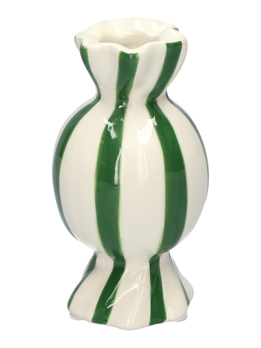 <h4>DF11-730456300 - Vase Candy1 d6xh11.5 green/white</h4>