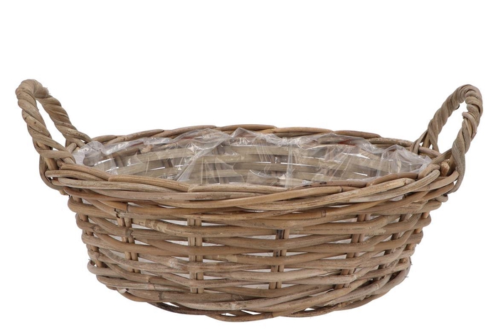 <h4>Rattan Kuboo Basket Low Ears 40x13cm</h4>