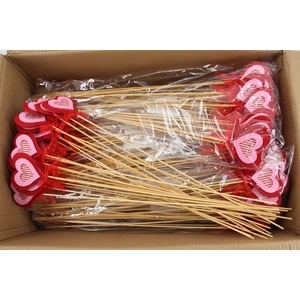 Stick Heart Felt Red Striped