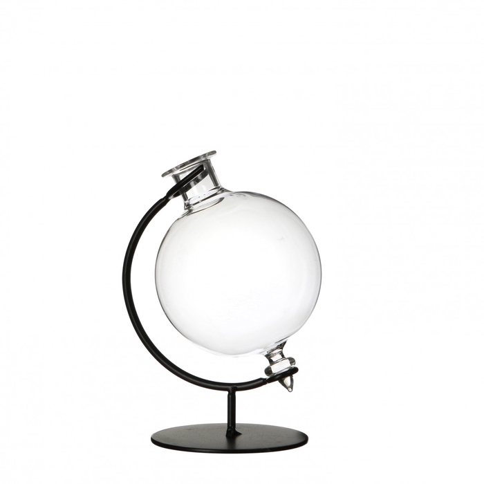 Glass ball vase on stand d08 12cm