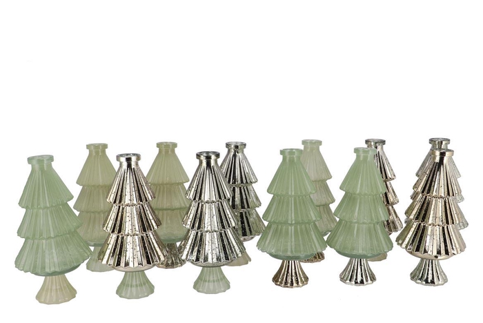 Jazz Nordic Green Vase X-mas Tree Ass 11x22cm Nm