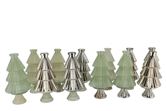 <h4>Jazz Nordic Green Vase X-mas Tree Ass 11x22cm</h4>