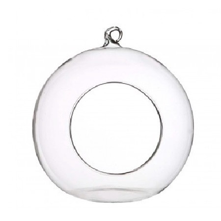 Glass Deco ball+hole d14*15cm
