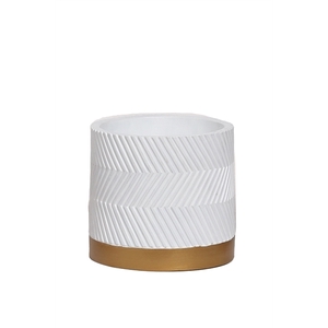 Betonpot p12 Groovy white matte