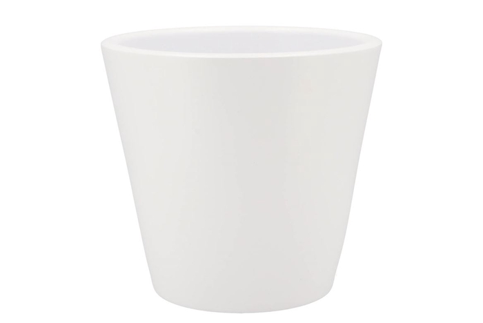 Vinci Matt White Container Pot 24x22cm