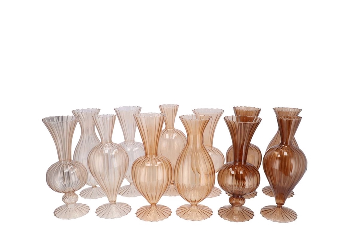 <h4>Sunny Natural Brown Mix Glass Vase Ass 10x10x20cm</h4>