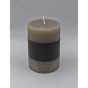 Pillar candle Lucian d6.8xh9.5 rustic sand