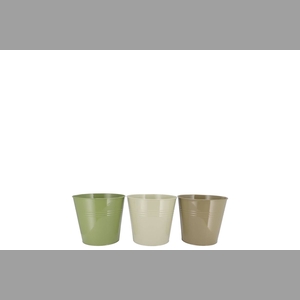 Zinc Summer Green Mix Bucket Basic Ass 12x10x8cm