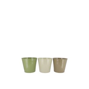 Zinc Summer Green Mix Bucket Basic Ass 12x10x8cm