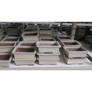 pot rectangle glazed creme 16x13x6)