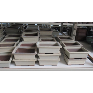 pot rectangle glazed creme 16x13x6)