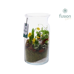 Pasen glazen melkbus met Arrangement