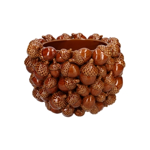 DF03-731112500 - Planter Acorn d27xh20 brown
