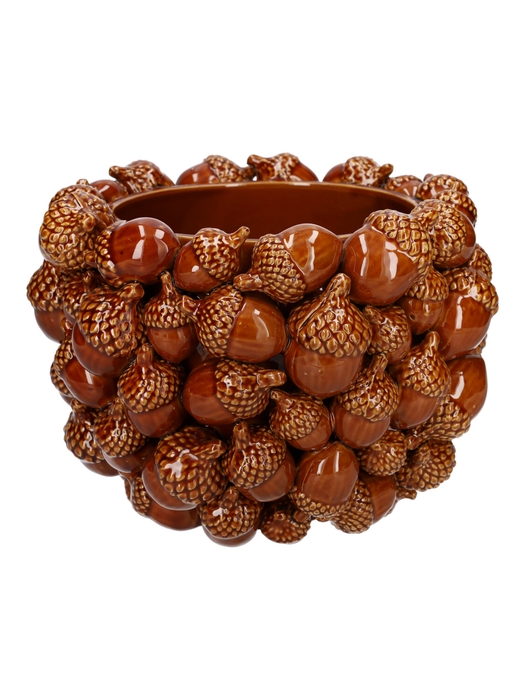 <h4>DF03-731112500 - Planter Acorn d27xh20 brown</h4>