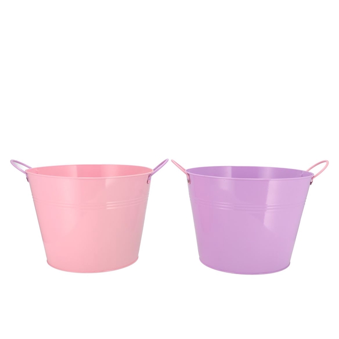 <h4>Zinc Basic Lila/pink Ears Bucket 27x20cm</h4>