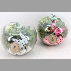arr2 PL - Glazen appel x4 - roze/wit