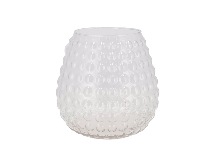 Glass Vase Ball Dots 19x20cm