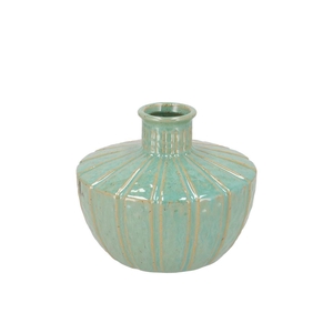 Sifan Aqua Green Vase Long Round 18x18x15cm