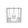 Polly Black Metal Rack 3 Glass Hanging 28x8x29cm