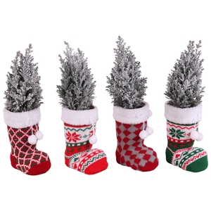 Christmas Arr. Indoor Fabric Xmas Boot 14cm 1PP