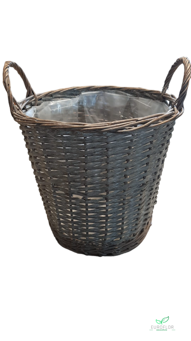 PEELED GREYWASH BASKET  INSIDE SIZE DIA 25 HIGHT 24 BOTTOM 1