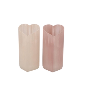 Amour Natural Mix T-light Heart Rib Ass 9x8x18cm