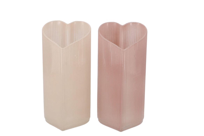 <h4>Amour Natural Mix T-light Heart Rib Ass 9x8x18cm</h4>