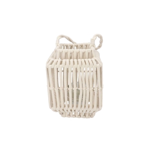 Cruz White Lantern Square Rope 17x25x34cm