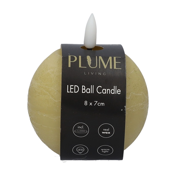 <h4>Ball LED candle Lumina1 RC d8xh7 sand</h4>