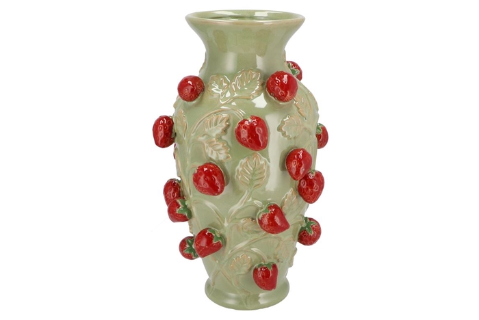 <h4>Fruit Strawberry Pistache Vase 24x38cm Nm</h4>