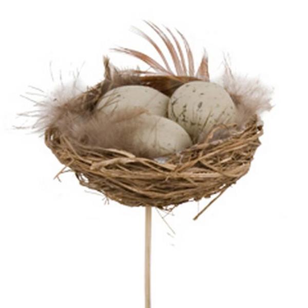 <h4>Bijsteker Kievitseieren in nest 3x5+12cm stok nat.</h4>