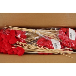Stick Heart Fluffy 7,5cm Red