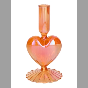 DF02-730702300 - Candle hldr Lovely 8.5x8.5x16.5 peach+pearl