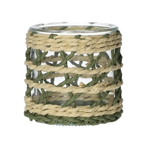 DF02-740485400 - Candle holder Vina1 d7.8/8.5xh8 green/natural