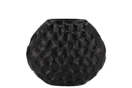 <h4>Inga Jada Black Oval Vase Structure 24x10x20cm Nm</h4>