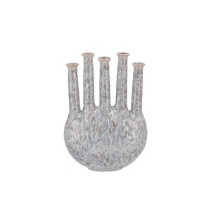 Inga Jahra Grey Vase Oval Tube Active Glaze 28x12x39cm Nm