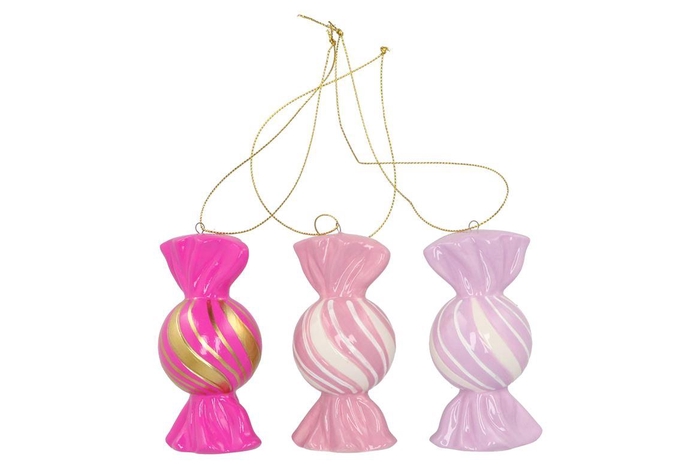 Candy Gold Pink/lila Mix Hanger Round Ass 6x5x10cm