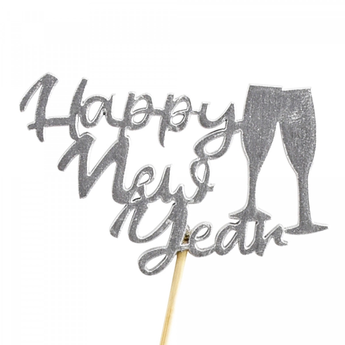 <h4>Kerst bijsteker 20cm Happy New Year 5cm</h4>