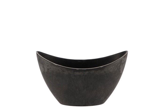 <h4>Melamine Grey Vase Oval 20x9x12cm</h4>