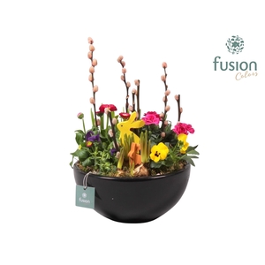 Schaal keramiek Moon Large zwart Pasen met Arrangement