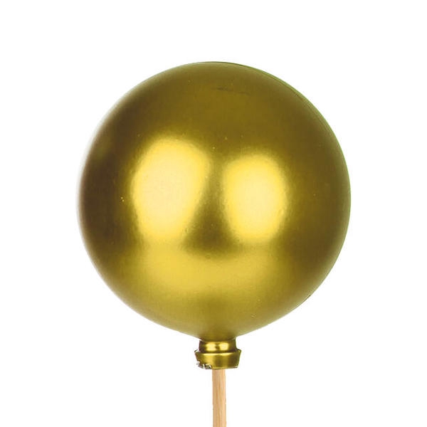 <h4>Bijsteker Kerstbal mat 6cm+50cm stok goud 100 100st/doos</h4>