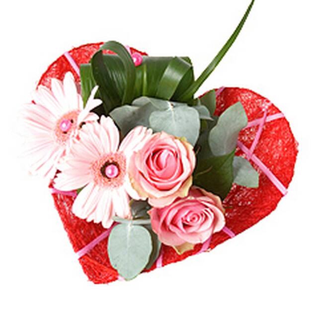 <h4>Bouquet holder heart shape Ø20cm red 10pce/bundle</h4>